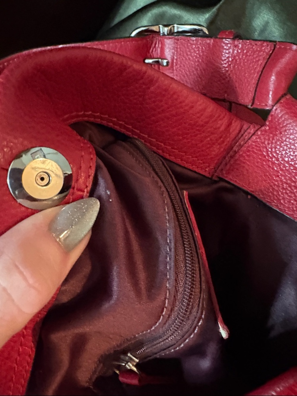 Coach Penelope Hobo Shoulder bag red pebbled leather August 2011 F16535 - Picture 14 of 15
